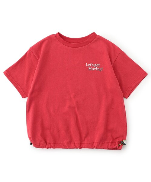 BREEZE（ブリーズ）の「【シルエットを自分好みに！】裾ドローコード半袖Tシャツ_ジュニア対応（Tシャツ/カットソー・キッズ・レッド/ブラック/オフホワイト・80/90/100/110/120/130/140）」の3枚目の写真