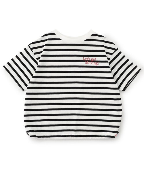 BREEZE（ブリーズ）の「【シルエットを自分好みに！】裾ドローコード半袖Tシャツ_ジュニア対応（Tシャツ/カットソー・キッズ・レッド/ブラック/オフホワイト・80/90/100/110/120/130/140）」の2枚目の写真