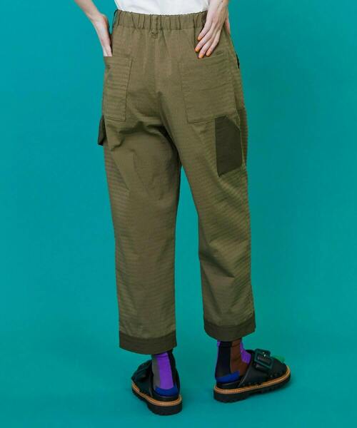 FRAPBOIS（フラボア）の「ボーダーサッカー パンツ（その他パンツ・レディース・ブラック/カーキ・1/2）」の4枚目の写真