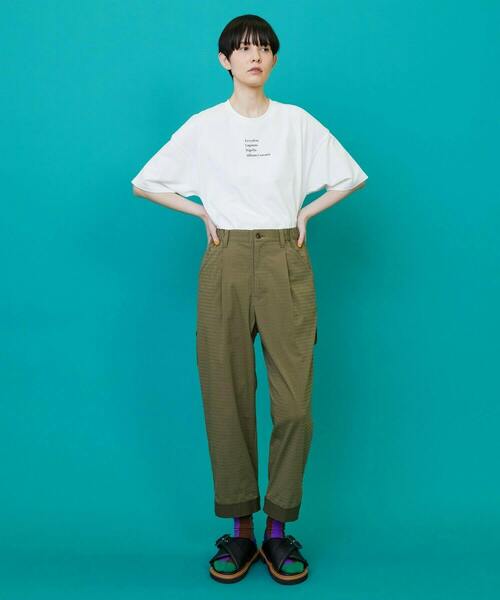 FRAPBOIS（フラボア）の「ボーダーサッカー パンツ（その他パンツ・レディース・ブラック/カーキ・1/2）」の9枚目の写真