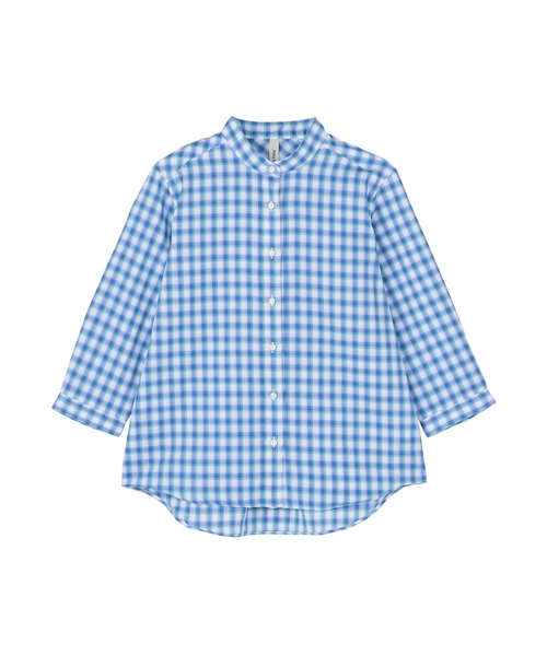 TOKYO SHIRTS（トウキョウシャツ）の「【Pitta Re:)】 レディースカジュアルシャツ Wガーゼ 七分袖 綿100%（シャツ/ブラウス・レディース・ブルー・S/M/L/LL）」の6枚目の写真