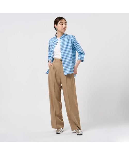 TOKYO SHIRTS（トウキョウシャツ）の「【Pitta Re:)】 レディースカジュアルシャツ Wガーゼ 七分袖 綿100%（シャツ/ブラウス・レディース・ブルー・S/M/L/LL）」の8枚目の写真