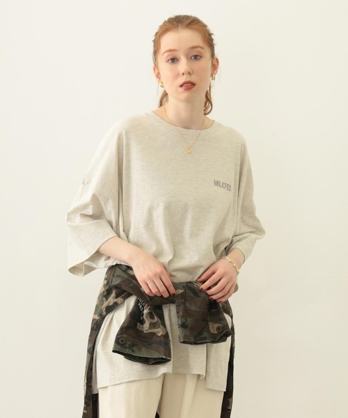 ミルクフェド MILKFED. MILKFED. AT HEAVEN27 SUPER BIG S/S TOP ヘブン27 スーパービッグトップ 半袖 バックロゴ 大人 人気 レディース ブランド 正規 MILKFED. AT HEAVEN27 SUPER BIG S/S TOP – calif（カリフ）公式