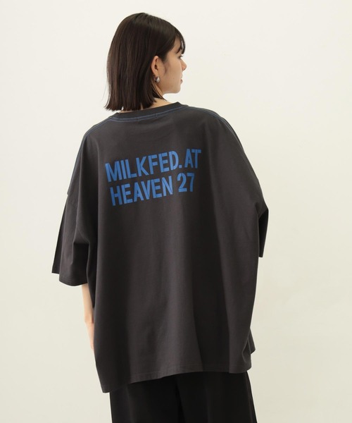 MILKFED.（ミルクフェド）の「MILKFED. AT HEAVEN27 SUPER BIG S/S TOP（Tシャツ/カットソー・レディース・ブルー/オートミール/チャコール・ONE SIZE）」の4枚目の写真