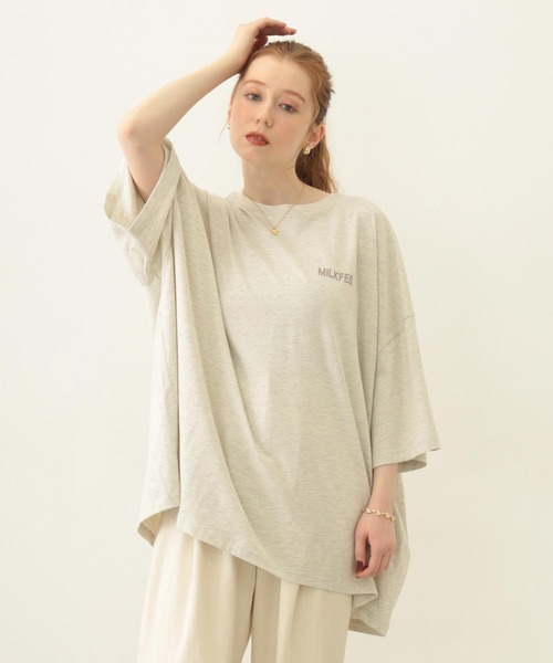 MILKFED.（ミルクフェド）の「MILKFED. AT HEAVEN27 SUPER BIG S/S TOP（Tシャツ/カットソー・レディース・ブルー/オートミール/チャコール・ONE SIZE）」の13枚目の写真