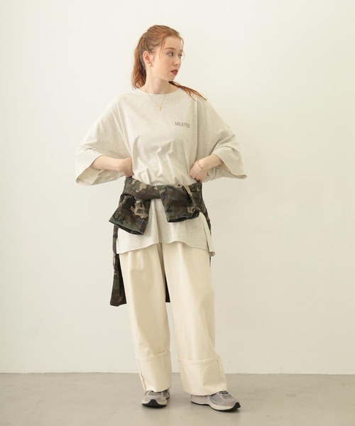 MILKFED.（ミルクフェド）の「MILKFED. AT HEAVEN27 SUPER BIG S/S TOP（Tシャツ/カットソー・レディース・ブルー/オートミール/チャコール・ONE SIZE）」の22枚目の写真