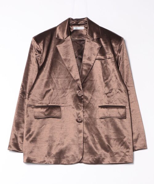 DURAS(デュラス)の「グロスサテンジャケット(テーラードジャケット・レディース・グレー/ブラウン/ブラック・FREE)」の4枚目の写真