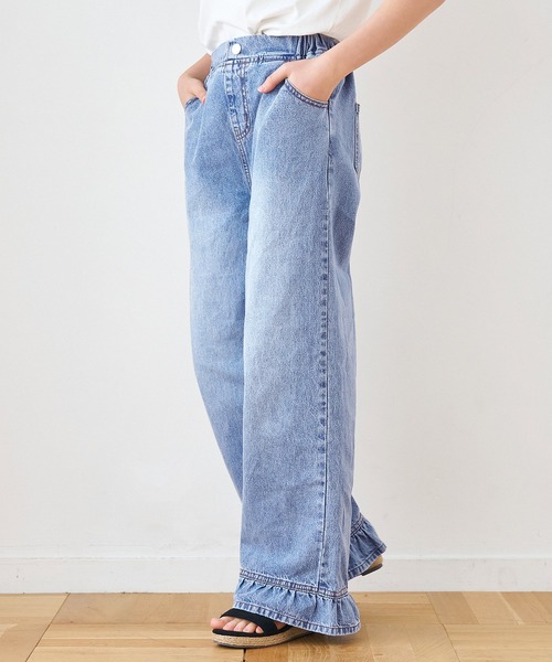 セール】【WEB限定セール】キッズ 裾フリルデニムパンツ（デニムパンツ