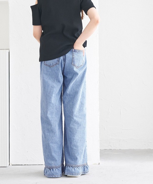 coca（coca）（コカ）の「【WEB限定セール】キッズ　裾フリルデニムパンツ（デニムパンツ・キッズ・ブルー・120/130/140/150）」の6枚目の写真