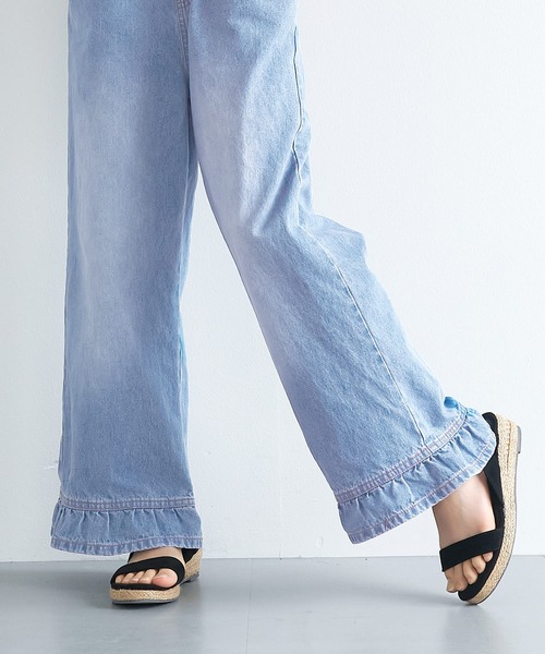 coca（coca）（コカ）の「【WEB限定セール】キッズ　裾フリルデニムパンツ（デニムパンツ・キッズ・ブルー・120/130/140/150）」の8枚目の写真