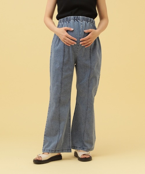 【期間限定出品】lepsim マタニティ　ピンタックデニムフレアパンツ 産前・産後対応】マタニティ／ピンタックデニムフレアパンツ2