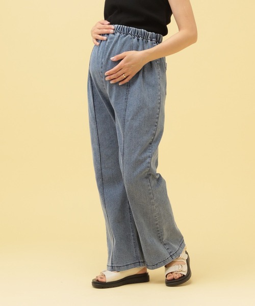 【期間限定出品】lepsim マタニティ　ピンタックデニムフレアパンツ 産前・産後対応】マタニティ／ピンタックデニムフレアパンツ2