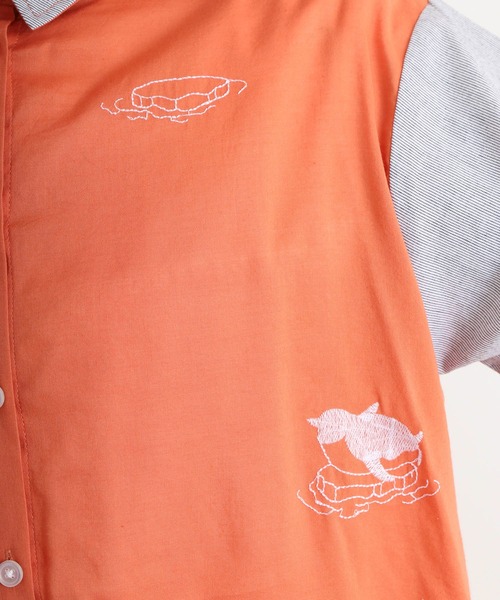 Emago(イマゴ)の「EMAGO 氷に浮かぶペンギン刺繍シャツ(シャツ/ブラウス・レディース・グレー/オレンジ/アイボリー・FREE)」の10枚目の写真