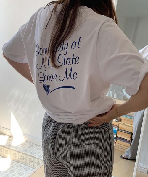 Doula Doula(ドゥーラドゥーラ)の「バックロゴプリントTシャツ(Tシャツ/カットソー・レディース・ホワイト/ブルー・FREE)」の21枚目の写真