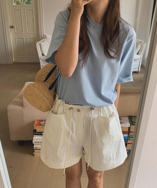 Doula Doula(ドゥーラドゥーラ)の「バックロゴプリントTシャツ(Tシャツ/カットソー・レディース・ホワイト/ブルー・FREE)」の4枚目の写真