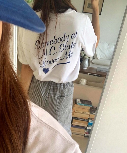 Doula Doula(ドゥーラドゥーラ)の「バックロゴプリントTシャツ(Tシャツ/カットソー・レディース・ホワイト/ブルー・FREE)」の19枚目の写真