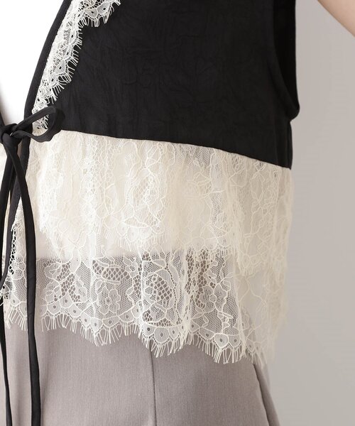 THE SHOP TK （ザ ショップ ティーケー ）の「レースフリルサテンベスト【洗える】（ベスト・レディース・ブラック系4/ブラウン系5・99）」の16枚目の写真