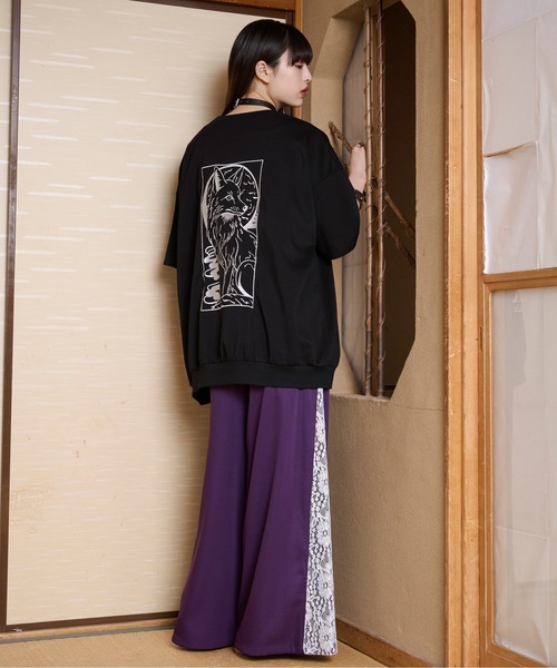 【狐独】メッシュデザインジップフーディ Ellno Loset Ellno Loset パーカー 「狐独」メッシュデザインジップフーディ
