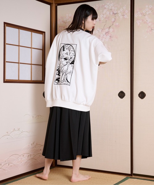 狐独(コドク)の「フォックス刺繍ルーズTシャツ(Tシャツ/カットソー・メンズ・ブラック/オフホワイト・MEDIUM/LARGE)」の22枚目の写真