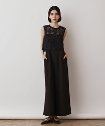 値下げ♪【未使用❤️タグ付】グレースコンチネンタル　オールインワンレースサロペット 刺繍ワイドサロペット / GRACE CONTINENTAL | GRACE CONTINENTAL