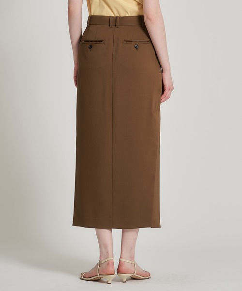 ESTNATION（エストネーション）の「ESTNATION / Iライン バックサイドスリット スカート（スカート・レディース・ブラック/カーキ・38/36）」の4枚目の写真