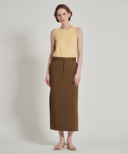 ESTNATION（エストネーション）の「ESTNATION / Iライン バックサイドスリット スカート（スカート・レディース・ブラック/カーキ・38/36）」の5枚目の写真