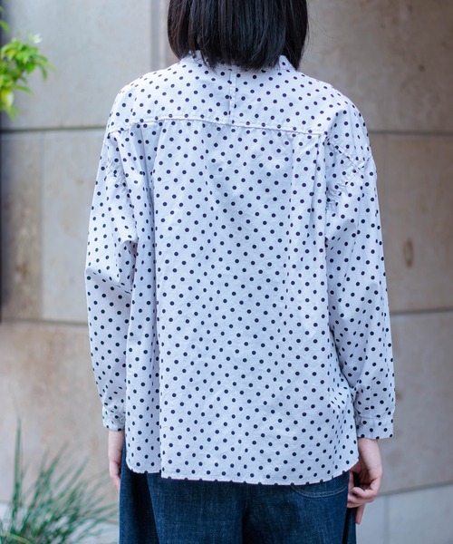 D.M.G.（ドミンゴ）の「[D.M.G / ディーエムジー] ブロードドット BIGポケットワイドシャツ（シャツ/ブラウス・レディース・グレー系その他/ベージュ系その他・2/3）」の14枚目の写真