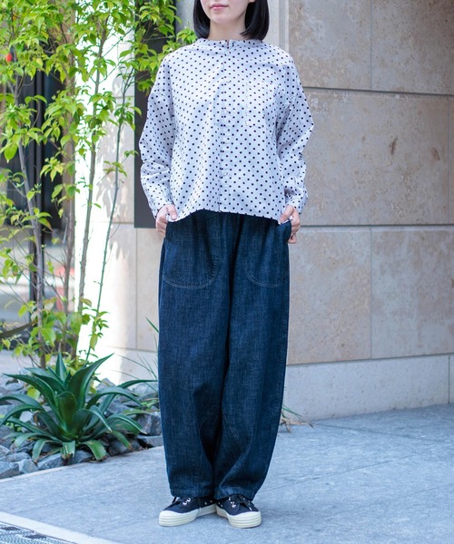 D.M.G.（ドミンゴ）の「[D.M.G / ディーエムジー] ブロードドット BIGポケットワイドシャツ（シャツ/ブラウス・レディース・グレー系その他/ベージュ系その他・2/3）」の5枚目の写真