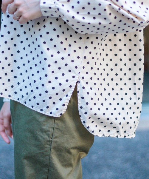 D.M.G.（ドミンゴ）の「[D.M.G / ディーエムジー] ブロードドット BIGポケットワイドシャツ（シャツ/ブラウス・レディース・グレー系その他/ベージュ系その他・2/3）」の19枚目の写真