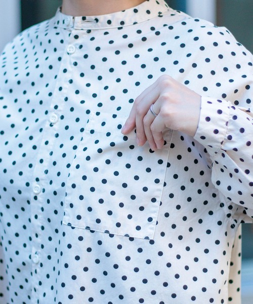 D.M.G.（ドミンゴ）の「[D.M.G / ディーエムジー] ブロードドット BIGポケットワイドシャツ（シャツ/ブラウス・レディース・グレー系その他/ベージュ系その他・2/3）」の18枚目の写真