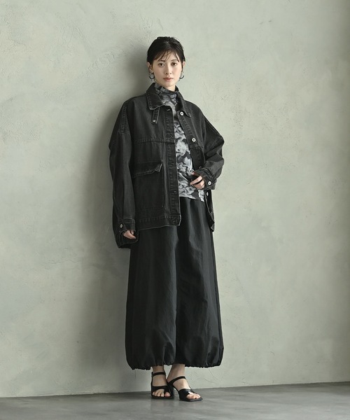 funda mine（ファンダマイン）の「ワッシャーバルーンスカート（スカート・レディース・ブラック・FREE）」の4枚目の写真