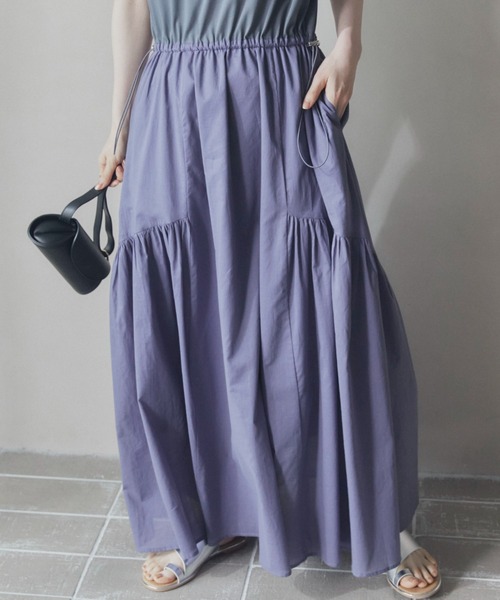 Doux archives（ドゥアルシーヴ）の「カットコンビギャザーワンピース（ワンピース・レディース・ダークブラウン/パープル/ブラック・38）」の15枚目の写真