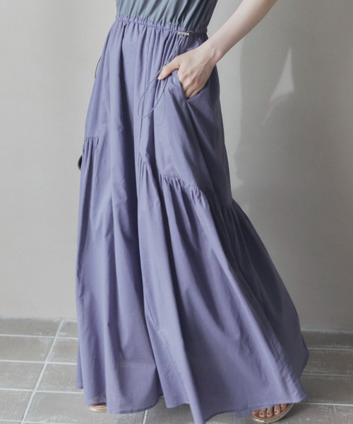 Doux archives（ドゥアルシーヴ）の「カットコンビギャザーワンピース（ワンピース・レディース・ダークブラウン/パープル/ブラック・38）」の14枚目の写真