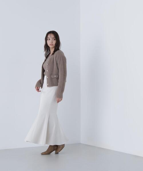 NATURAL BEAUTY BASIC（ナチュラルビューティーベーシック）の「◇ヘム切替マーメイドスカート（スカート・レディース・オフホワイト/ブラック/ダークブラウン/ブルー/ホワイト系その他2/ブラウン・SMALL/MEDIUM/P/S）」の2枚目の写真