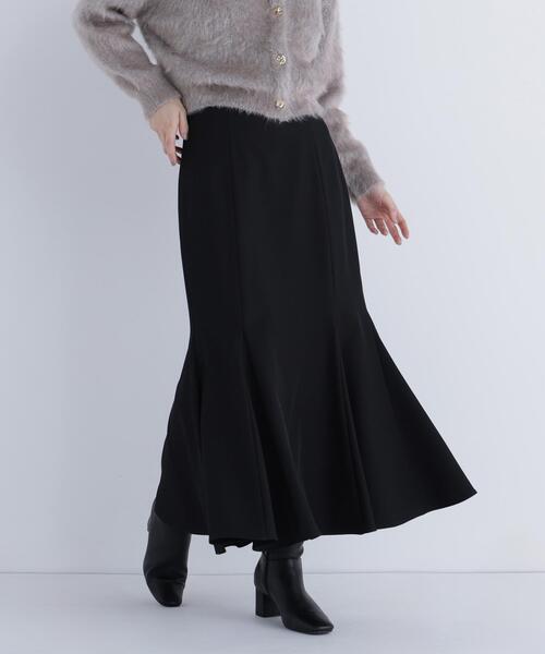 NATURAL BEAUTY BASIC（ナチュラルビューティーベーシック）の「◇ヘム切替マーメイドスカート（スカート・レディース・オフホワイト/ブラック/ダークブラウン/ブルー/ホワイト系その他2/ブラウン・SMALL/MEDIUM/P/S）」の3枚目の写真