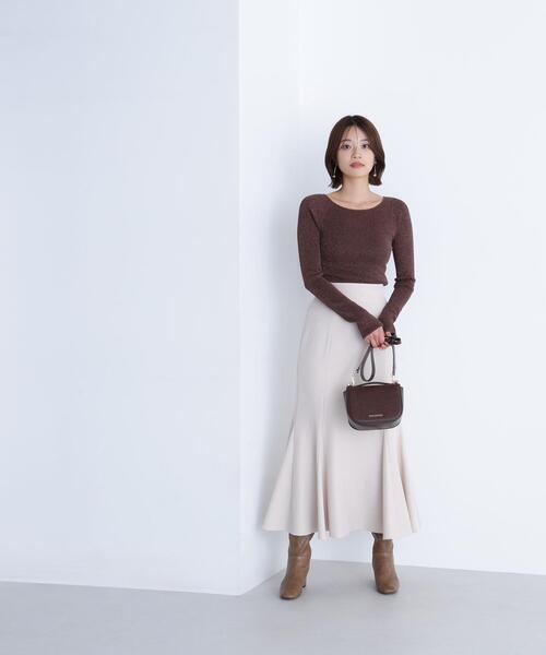 NATURAL BEAUTY BASIC（ナチュラルビューティーベーシック）の「◇ヘム切替マーメイドスカート（スカート・レディース・オフホワイト/ブラック/ダークブラウン/ブルー/ホワイト系その他2/ブラウン・SMALL/MEDIUM/P/S）」の21枚目の写真