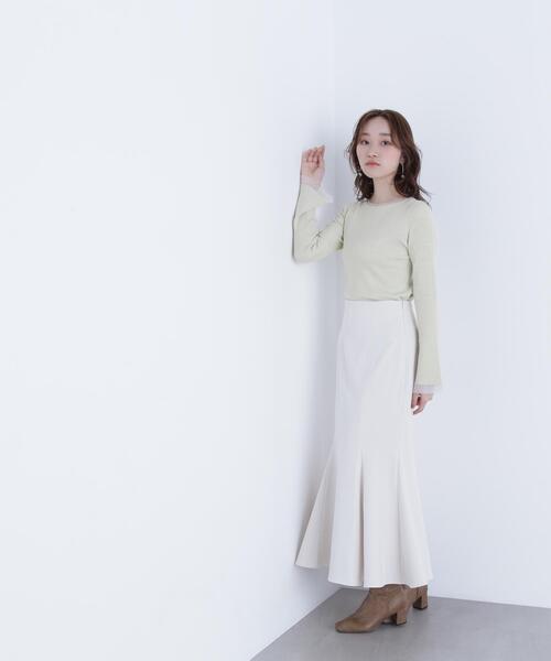 NATURAL BEAUTY BASIC(ナチュラルビューティーベーシック)の「◇ヘム切替マーメイドスカート(スカート・レディース・オフホワイト/ブラック/ダークブラウン/ブルー/ホワイト系その他2/ブラウン・SMALL/MEDIUM/P/S)」の7枚目の写真