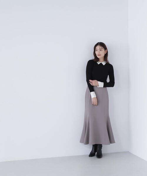NATURAL BEAUTY BASIC(ナチュラルビューティーベーシック)の「◇ヘム切替マーメイドスカート(スカート・レディース・オフホワイト/ブラック/ダークブラウン/ブルー/ホワイト系その他2/ブラウン・SMALL/MEDIUM/P/S)」の13枚目の写真
