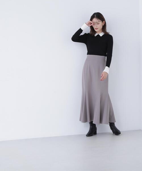 NATURAL BEAUTY BASIC(ナチュラルビューティーベーシック)の「◇ヘム切替マーメイドスカート(スカート・レディース・オフホワイト/ブラック/ダークブラウン/ブルー/ホワイト系その他2/ブラウン・SMALL/MEDIUM/P/S)」の14枚目の写真