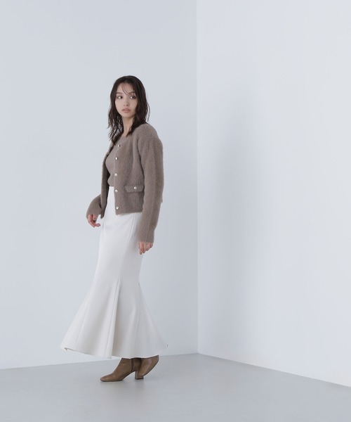 NATURAL BEAUTY BASIC（ナチュラルビューティーベーシック）の「◇ヘム切替マーメイドスカート（スカート・レディース・オフホワイト/ブラック/ダークブラウン/ブルー/ホワイト系その他2/ブラウン・SMALL/MEDIUM/P/S）」の7枚目の写真