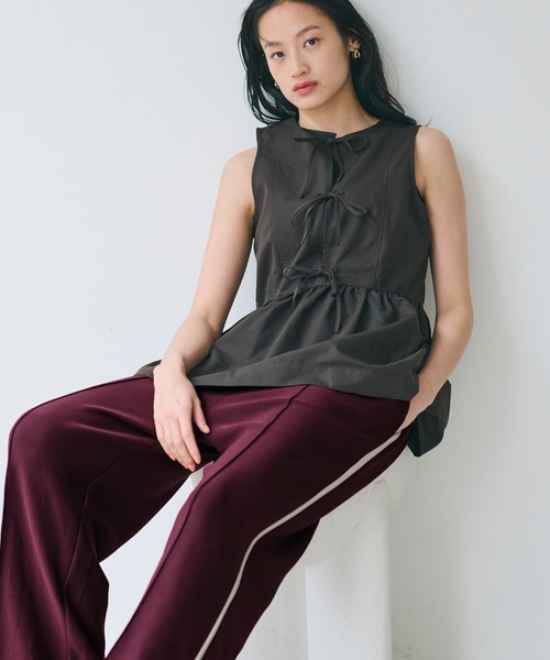 coca(coca)(コカ)の「ジョーゼットラインパンツ(その他パンツ・レディース・ワイン/チャコール・M/L/S)」の9枚目の写真