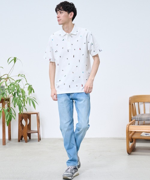 Arnold Palmer（アーノルドパーマー）の「シェア  アート総柄 ポロシャツ（ポロシャツ・レディース・ホワイト/ネイビー・L/M/S/LL/XS）」の15枚目の写真