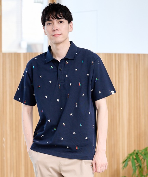 Arnold Palmer（アーノルドパーマー）の「シェア  アート総柄 ポロシャツ（ポロシャツ・レディース・ホワイト/ネイビー・L/M/S/LL/XS）」の9枚目の写真