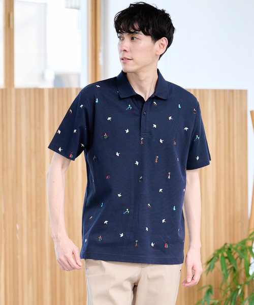 Arnold Palmer（アーノルドパーマー）の「シェア  アート総柄 ポロシャツ（ポロシャツ・レディース・ホワイト/ネイビー・L/M/S/LL/XS）」の10枚目の写真