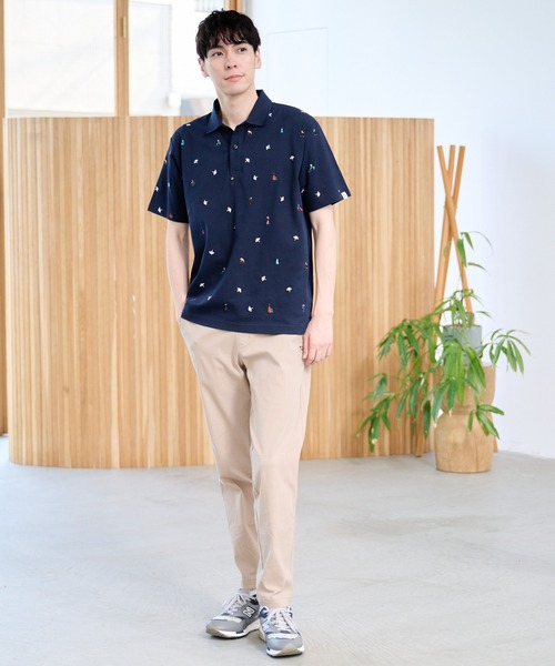 Arnold Palmer（アーノルドパーマー）の「シェア  アート総柄 ポロシャツ（ポロシャツ・レディース・ホワイト/ネイビー・L/M/S/LL/XS）」の11枚目の写真