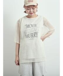 メッシュTシャツ&プリントノースリーブSET