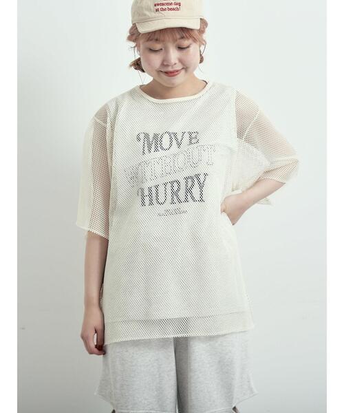 SM2(エスエムツー)の「メッシュTシャツ&プリントノースリーブSET(Tシャツ/カットソー・レディース・グレー/オフホワイト/カーキ/ブラック・F)」の3枚目の写真