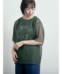 メッシュTシャツ&プリントノースリーブSET