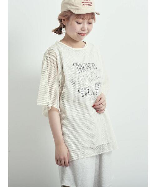 SM2(エスエムツー)の「メッシュTシャツ&プリントノースリーブSET(Tシャツ/カットソー・レディース・グレー/オフホワイト/カーキ/ブラック・F)」の7枚目の写真