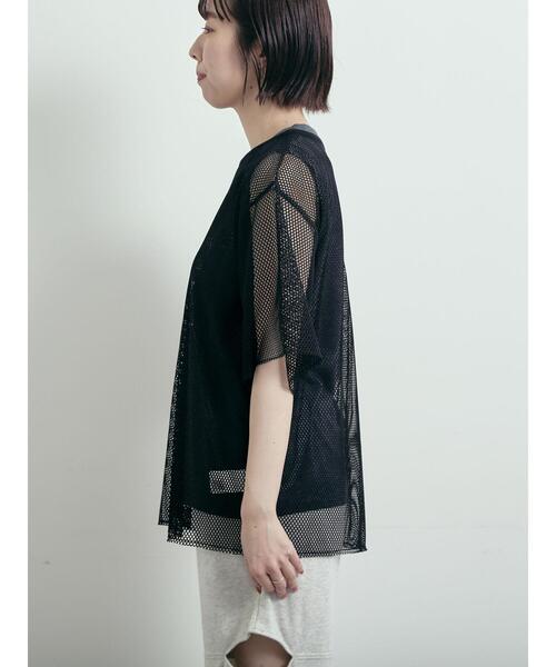SM2(エスエムツー)の「メッシュTシャツ&プリントノースリーブSET(Tシャツ/カットソー・レディース・グレー/オフホワイト/カーキ/ブラック・F)」の15枚目の写真
